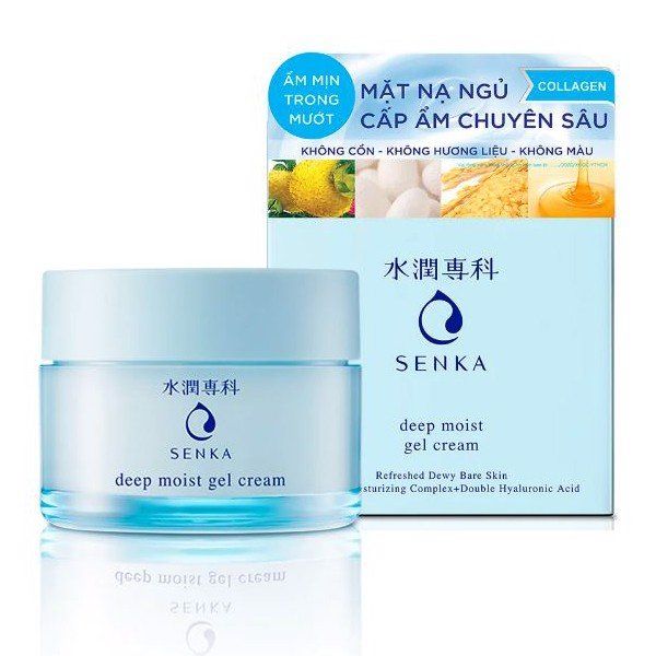 Mặt nạ ngủ Senka Deep Moist Gel Cream dưỡng ẩm chuyên sâu