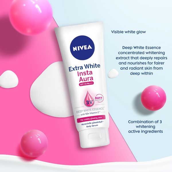 Sữa dưỡng thể chống nắng Nivea Extra White Instant Aura Body Serum SPF33 PA+++