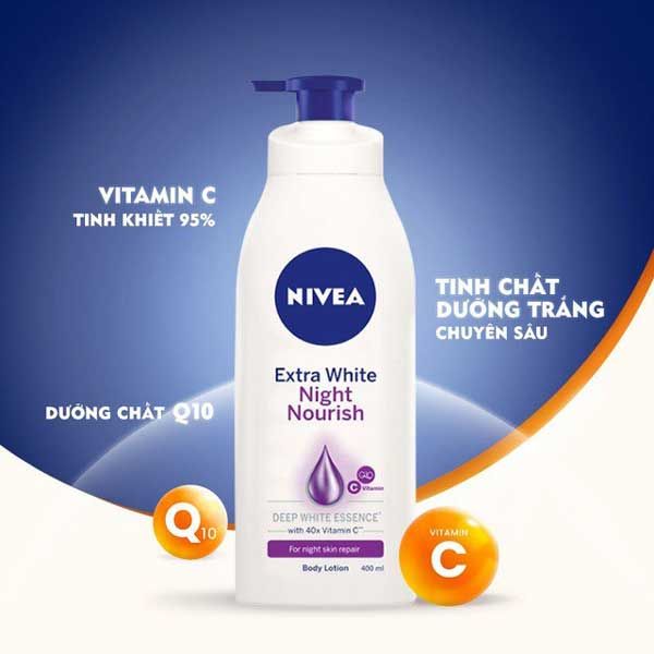 Sữa dưỡng thể Nivea Extra White Night Nourish Body Lotion