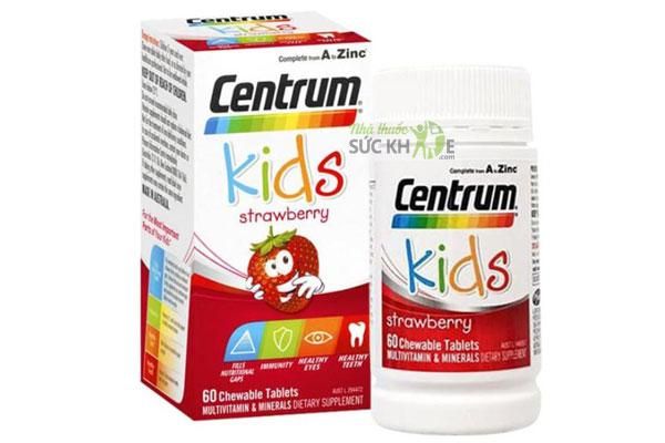 Viên nhai bổ sung vitamin tổng hợp cho bé 7 tuổi Centrum Kids Strawberry