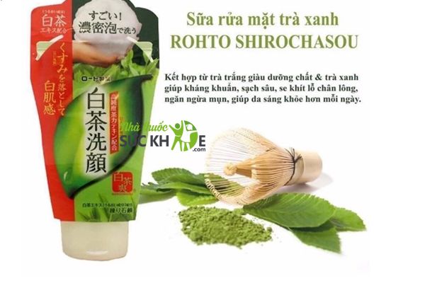 Sữa rửa mặt ngừa mụn Rohto Shirochasou Green Tea Foam