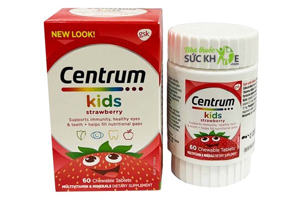 Viên nhai Vitamin tổng hợp cho trẻ em Centrum Kids Strawberry