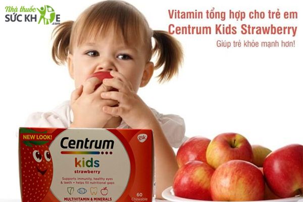 Viên nhai Vitamin tổng hợp cho trẻ em Centrum Kids Strawberry
