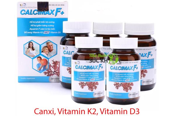 Viên uống Vitamin D3+ Canxi  K2, MK7 Calcimax F+ EUCARE