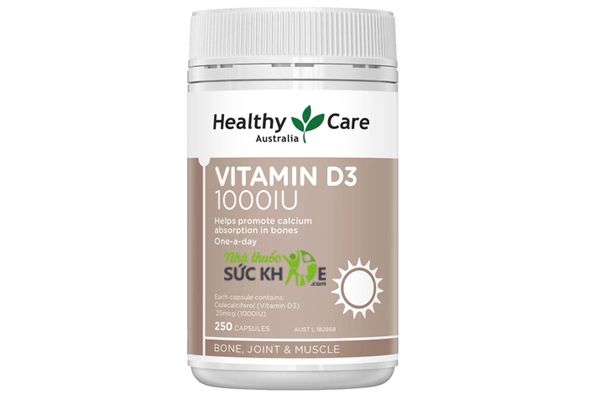 Viên uống bổ sung Vitamin D3 cho người lớn Healthy Care Vitamin D3 1000IU