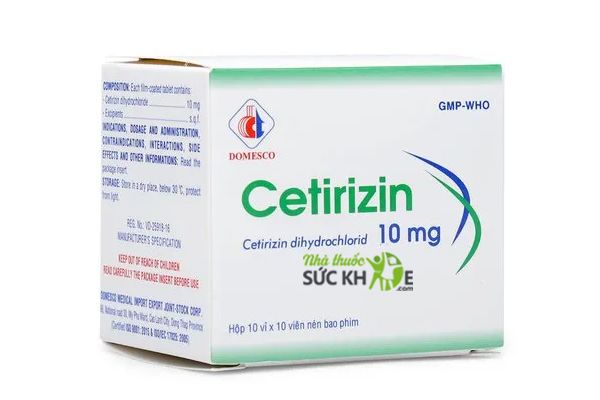 Thuốc trị viêm mũi dị ứng Cetirizin 10mg