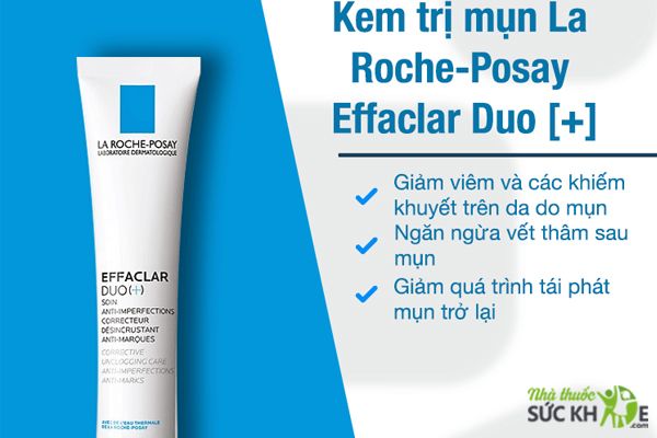 Kem hỗ trợ trị mụn La Roche Posay Effaclar Dou +
