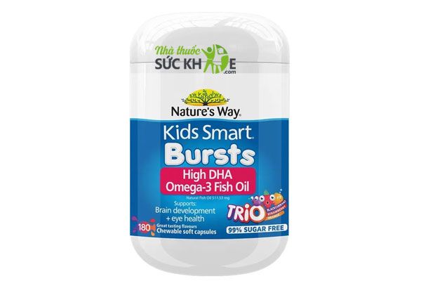 Viên nhai DHA cho bé Nature's Way Kids Smart Omega 3 Trio High DHA
