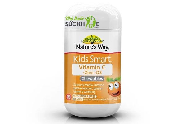 Viên nhai Nature’s Way Kids Smart Vitamin C + Zinc + D3