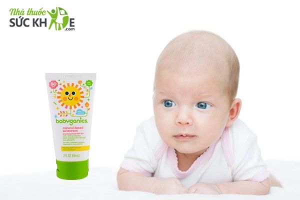 Kem chống nắng cho bé sơ sinh Babyganics Mineral-Based SPF 50+, kem chống nắng cho bé dưới 2 tuổi