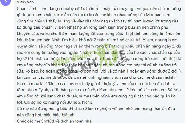 Morinaga nhận được nhiều phản hồi tích cực từ người dùng