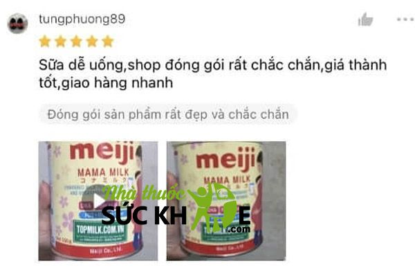 Sữa bầu Meiji được đánh giá có hương vị ngọt thanh, dễ uống