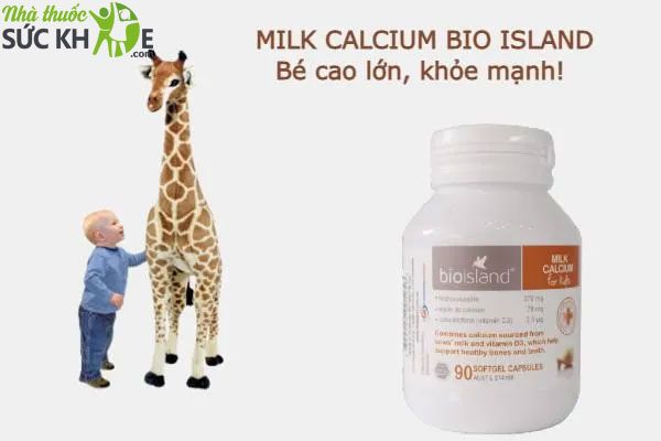 Canxi Milk Bio Island là một trong các loại canxi cho bé dưới 1 tuổi
