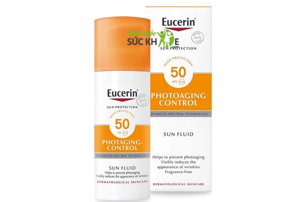 Kem chống nắng hóa học không cồn Eucerin Photoaging Control Anti Age Sun Fluid SPF 50+