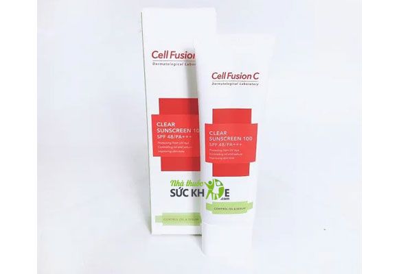 Kem chống nắng kiềm dầu cho da treatment Cell Fusion C Clear Sunscreen 100 SPF48 PA+++
