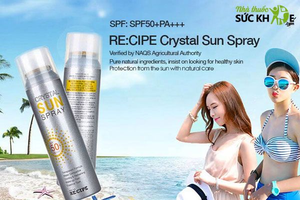 Kem chống nắng dạng xịt cho da mặt Crystal Sun Spray SPF50