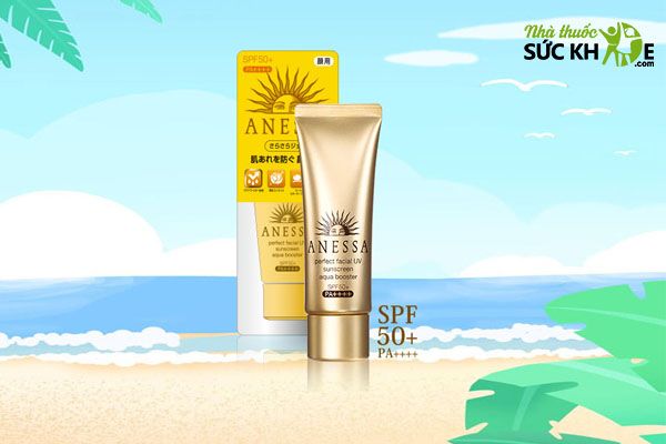 Kem chống nắng Anessa cho da dầu mụn tốt nhất Perfect Facial UV Sunscreen Aqua Booster