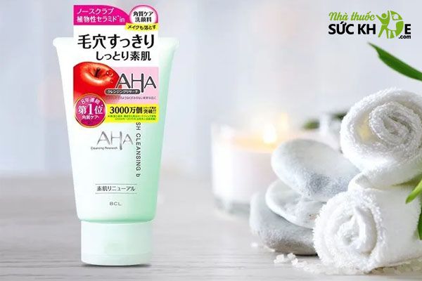 Sữa rửa mặt AHA màu xanh của Nhật Wash Cleansing N