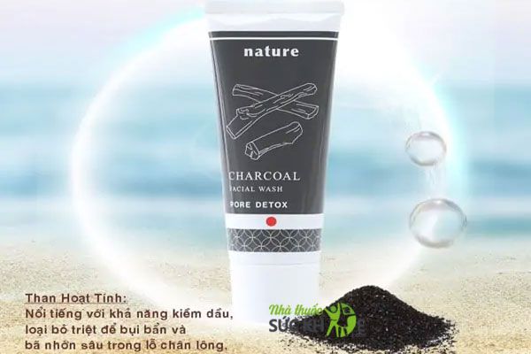 Sữa rửa mặt than hoạt tính Naris Nature Charcoal Facial Wash 