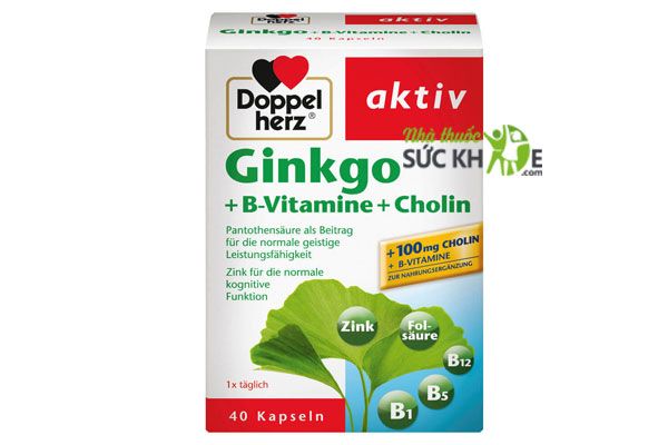 Viên uống bổ não Doppelherz Aktiv Ginkgo + Vitamin B + Cholin