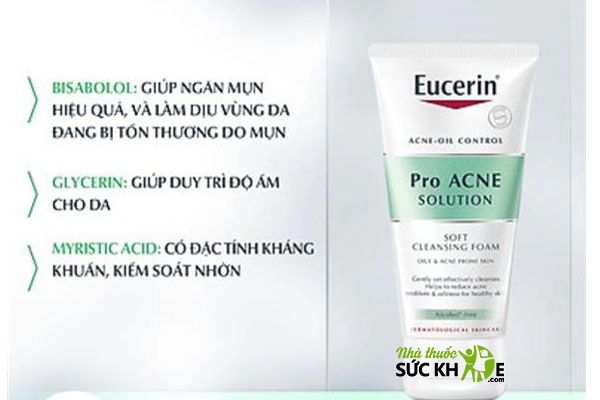 Sữa rửa mặt Eucerin cho da dầu mụn Pro Acne Solution Soft Cleansing Foam