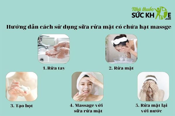 Cách sử dụng sữa rửa mặt có hạt massage chuẩn nhất