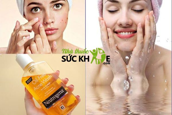 Sữa rửa mặt không bọt cho da dầu mụn Neutrogena Oil- Free Acne Wash