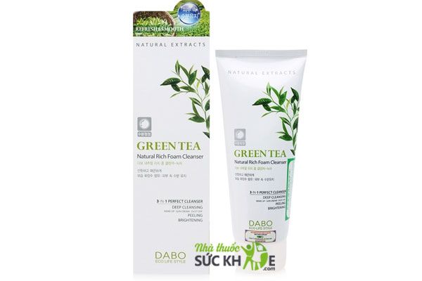 Sữa rửa mặt trà xanh Dabo Green Tea Natural Rich Foam Cleanser
