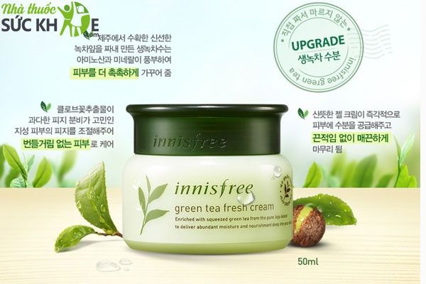 Kem dưỡng ẩm Innisfree cho da dầu mụn Green Tea Fresh Cream