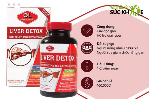 Thải độc gan, hỗ trợ giảm mụn nhọt Olympian Labs Liver Detox