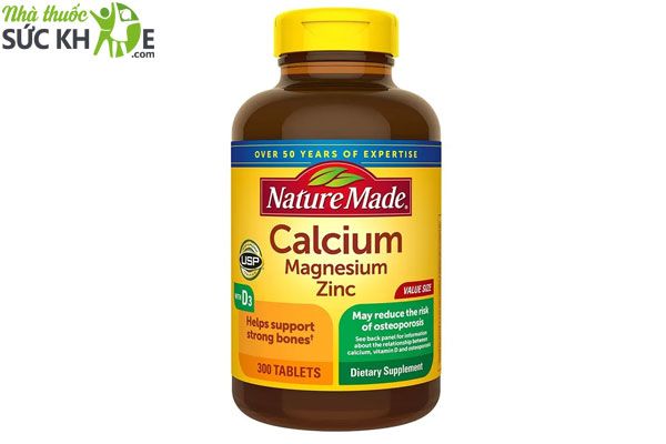 Canxi cho bà bầu Nature Made Calcium Magnesium Zinc With Vitamin D3