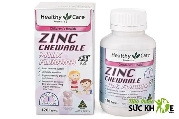 Viên uống kẽm cho bé Healthy Care ZinC Milk Flavour