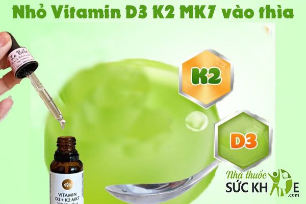 Bổ sung Vitamin D3 K2 Mk7 bằng thìa cho trẻ