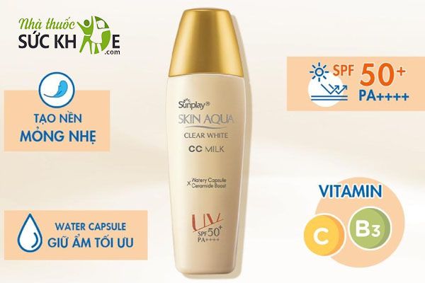 Kem chống nắng Sunplay Skin Aqua Clear White CC Milk SPF50+/PA++++
