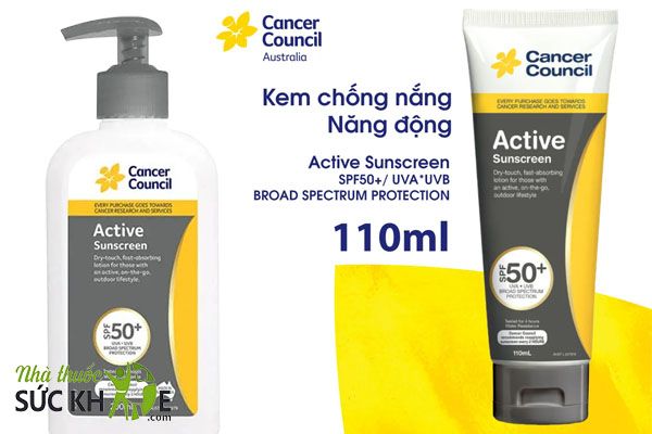 Kem chống nắng Úc tốt nhất Cancer Council Active