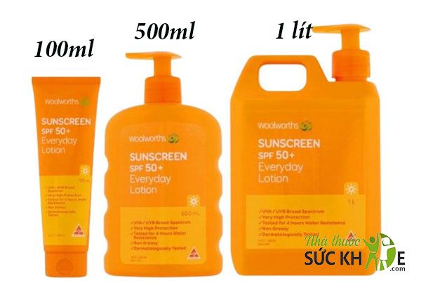 Kem chống nắng Úc dùng cho body Woolworths Everyday Sunscreen
