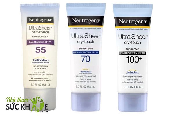 Các dòng kem chống nắng Neutrogena Ultra Sheer Dry Touch