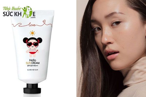 Kem chống nắng Karadium Love Pucca cho lớp finish căng bóng, mịn màng