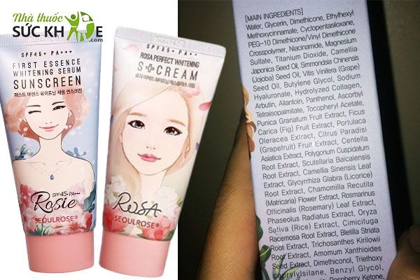 Kem chống nắng Rosie có bảng thành phần đa dạng dưỡng chất