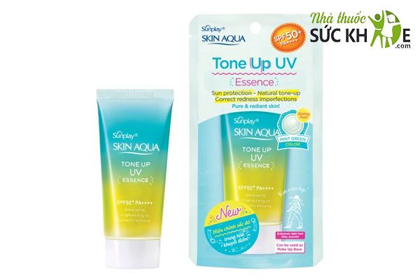 Kem chống nắng cho da dầu nâng tone Sunplay Skin Aqua Tone Up UV Essence Mint Green