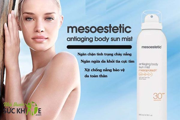 Xịt chống nắng Mesoestetic Mesoprotech Antiaging Facial Sun Mist SPF30+
