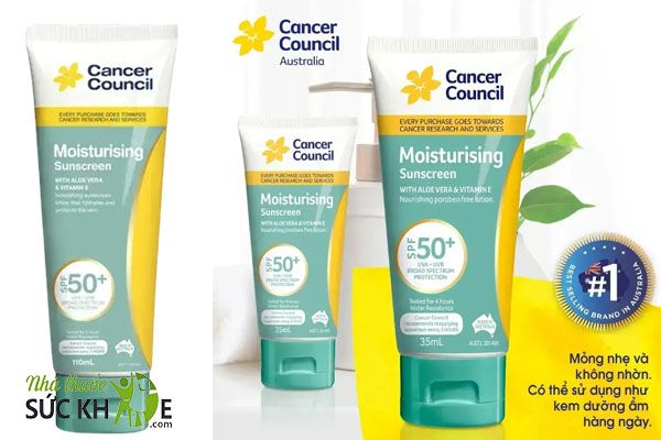 Kem chống nắng Cancer Council Moisturising Sunscreen SPF50+