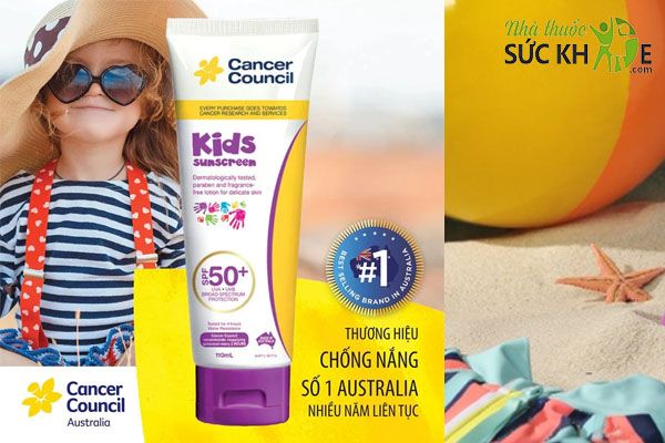 Kem chống nắng Cancer Council Kids Sunscreen cho trẻ em