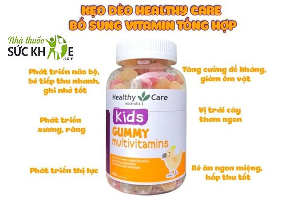 Vitamin tổng hợp cho bé dạng kẹo dẻo Healthy Care Gummy Multivitamin