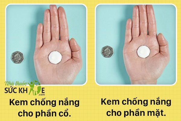 Lượng kem chống nắng nên dùng cho mặt và cổ