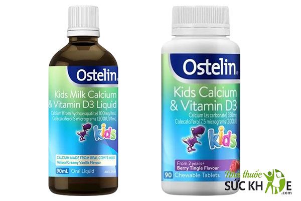 Canxi và Vitamin D3 Ostelin có 2 dạng là viên và dạng nước