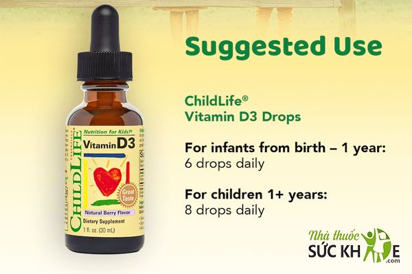 Vitamin D3 ChildLife cho trẻ sơ sinh và trẻ nhỏ