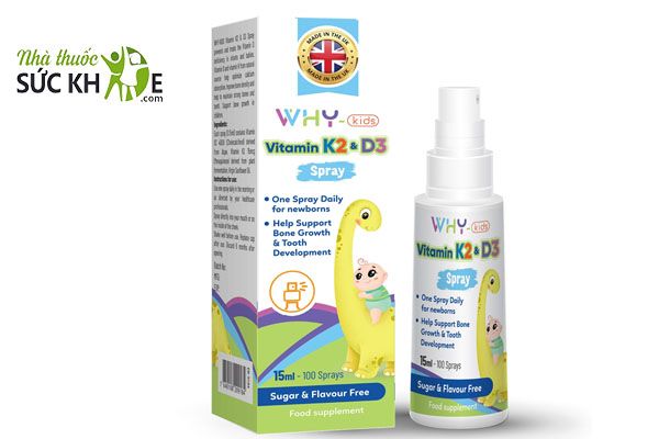 Vitamin D3 K2 dạng xịt Why- Kids