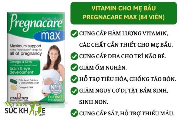 Vitamin tổng hợp Preganacare Max đem đến lợi ích to lớn cho mẹ bầu và thai nhi