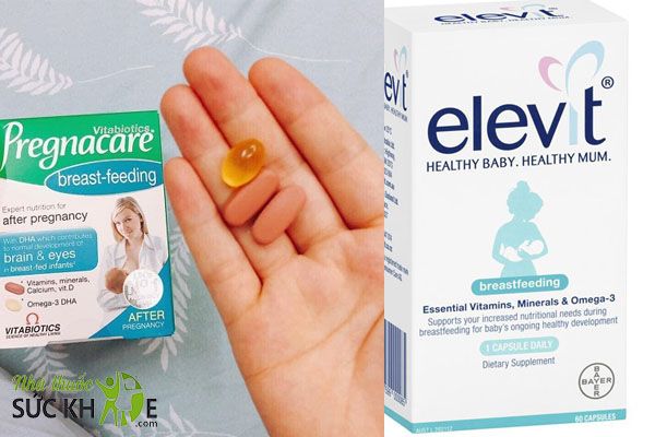 Liều dùng của Elevit 1 viên, Pregnacare 2 viên nén và 1 viên nang